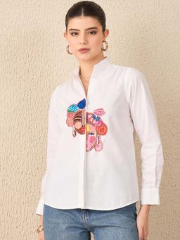 Uptownie - Women White Embellished Shirt