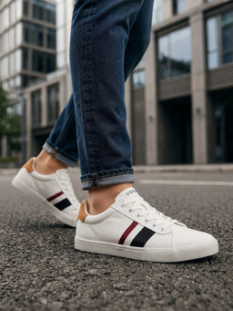 U.S. POLO ASSN. - Off White Abor 5.0 Stylish Casual Sneaker Shoes for Man
