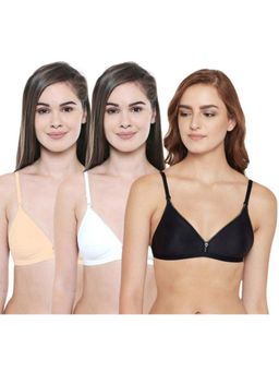 Bodycare - Pack of 3 Premium Seamless Cup Bra In Black-Skin-White Colour