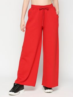 Being Human - Women Wide Leg Fit Track Red