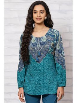 Rangriti - Teal Green Viscose Rayon Short Top