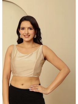 Kasya - Beige Viscose Pst Festive Sleeveless Stitched Blouse