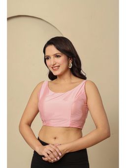 Kasya - Pink Viscose Pst Festive Sleeveless Stitched Blouse