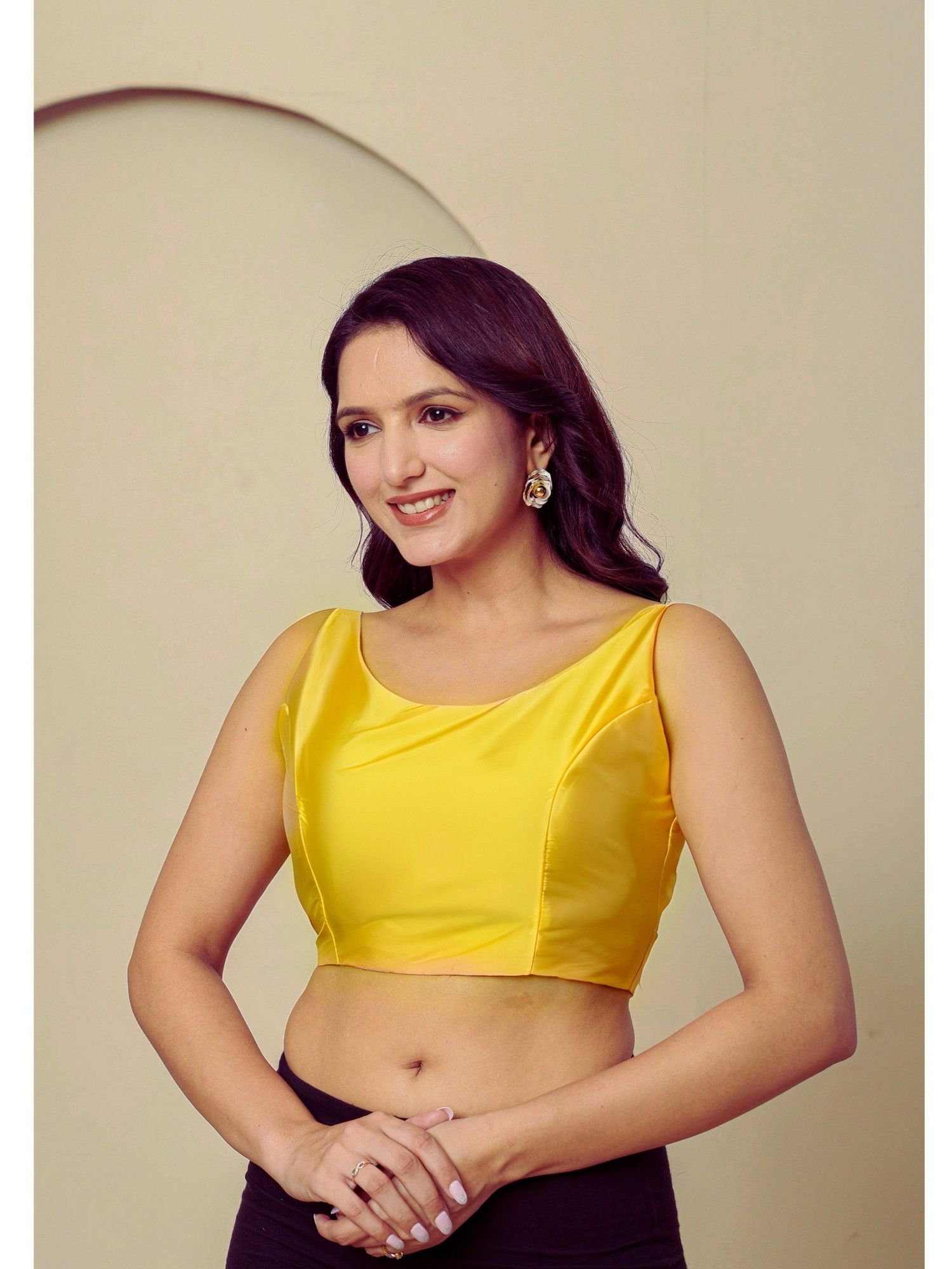 kasya Yellow Viscose Pst Festive Sleeveless Stitched Blouse-picture-29