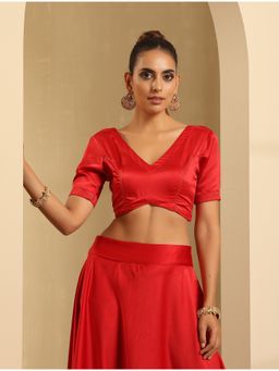 Indy Raaga - Solid Red Stitched Blouse
