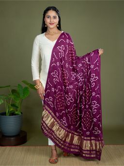 Ushvii - Chandrika Bandhini Purple Dupatta