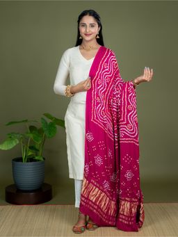 Ushvii - Chandrika Pink Bandhini Dupatta