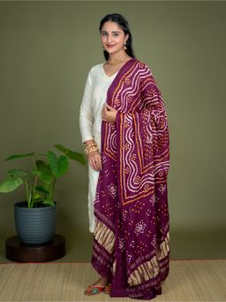 Ushvii - Chandrika Purple Bandhini Dupatta