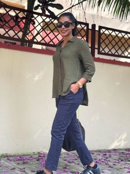 Saltpetre - Women Navy Frontend Straight Leg Trouser