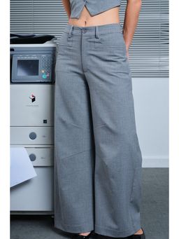 Bonkers Corner - Grey Pinstriped Loose Fit Trouser