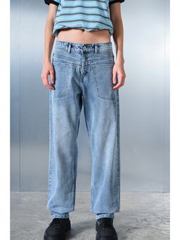 Bonkers Corner - Chalk Wash Blue Straight Fit Jeans