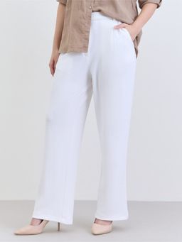 Styli - Women White Basic Mid Waist Pant