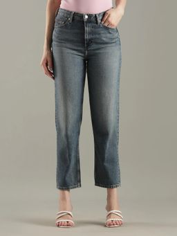 Tommy Hilfiger - Mid-Wash Regular Fit High Rise Jeans