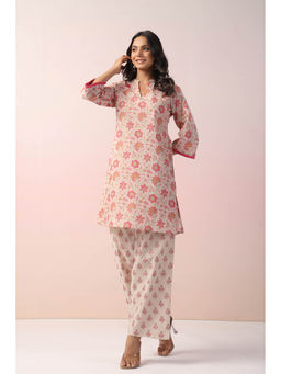 Autumnlane - Light Pink Harshini Moss Floral Printed Co-Ord (Set of 2)