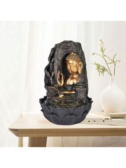 HomeTown - Impression Polyresin Serene Buddha Face Fountain 27X40Cm Ingold Colour