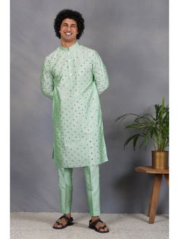 Eleven Brothers - Sabz Silk & Foil Mirror Kurta Set (Set of 2)