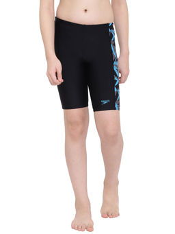 Speedo - Boy's Endurance10 Hyperboom Panel Print Jammer - Black & Bolt