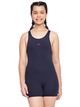 Speedo - Girl's Endurance+ Essential Legsuit Swimwear - True Navy & Berry