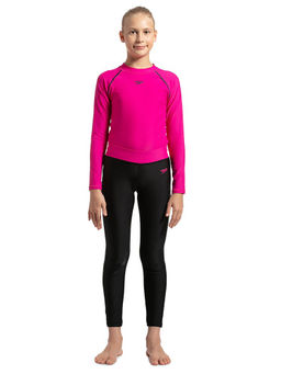 Speedo - Girl's Endurance10 Active Leggings - Black & Electric Pink