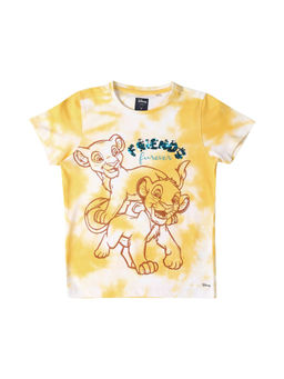 Allen Solly - Boys Yellow Regular Fit Print Crew Neck T-shirt