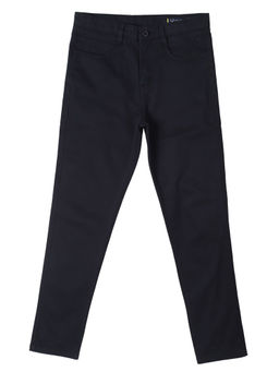 Allen Solly - Boys Black Slim Fit Solid Trousers