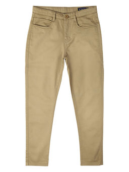 Allen Solly - Boys Brown Slim Fit Solid Trousers