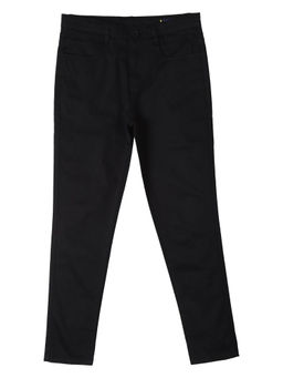 Allen Solly - Boys Black Slim Fit Check Trousers