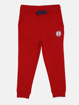 3PIN - Red Solid Regular Fit Joggers