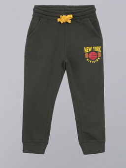 3PIN - Green Solid Regular Fit Joggers