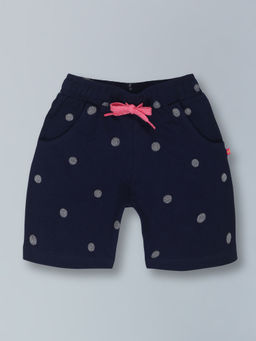3PIN - Navy Blue Printed Regular Fit Shorts