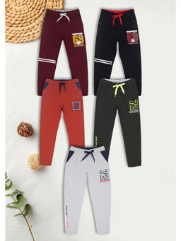3PIN - Multi-Color Solid Regular Fit Joggers (Pack of 5)
