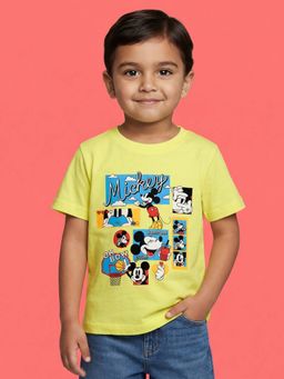 Nautinati - Boys Disney Mickey Mouse Pop Art Placement Print Green T-Shirt