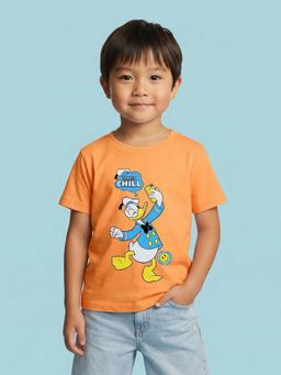 Nautinati - Boys Disney Donald Duck Placement Print Orange T-Shirt