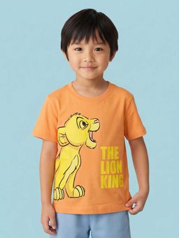 Nautinati - Boys Disney Lion King Simba Placement Print Orange T-Shirt