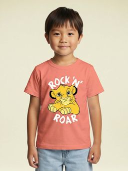 Nautinati - Boys Disney Lion King Rock & Roar Placement Print Peach T-Shirt