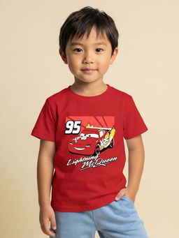 Nautinati - Boys Disney Cars Placement Print Red T-Shirt