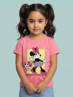 Nautinati - Girls Disney Minnie Mouse Placement Print Pink T-Shirt