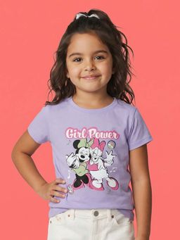 Nautinati - Girls Disney Minnie Mouse & Daisy Placement Print Lavender T-Shirt