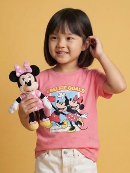 Nautinati - Girls Disney Minnie Mouse & Mickey Mouse Print Pink T-Shirt