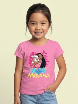 Nautinati - Girls Disney Moana Placement Print Pink T-Shirt