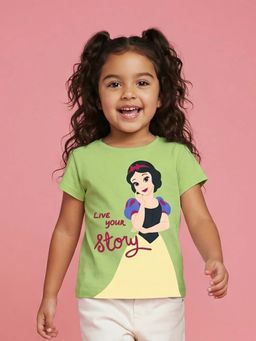 Nautinati - Girls Disney Snow White Placement Print Green T-Shirt