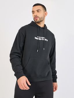Styli - Men Minimal Social Media Print Relaxed Fit Hoodie