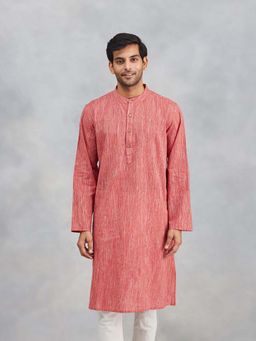Fabindia - Pink Cotton Woven Kurta