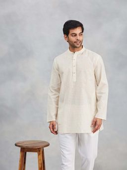 Fabindia - Natural Cotton Blend Checks Short Kurta