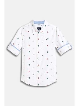 Allen Solly - Boys White Printed Casual Shirt