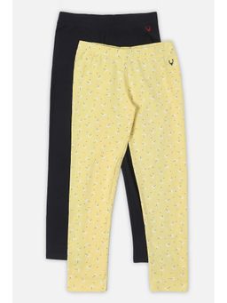 Allen Solly - Girls Multi-Color Printed Regular Fit Leggings (Pack of 2)