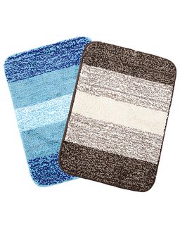 Saral Home - Multicolor Microfiber Anti Skid Bath Mat 35x50 cm (Pack of 2)