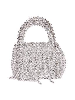 Sassora - Luxury Beads Stitched Women Party Handbag - Silver