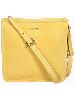 Sassora - Premium Leather Women Everyday Sling Bag - Yellow