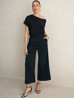Femmella - Black Knit Off Shoulder Top